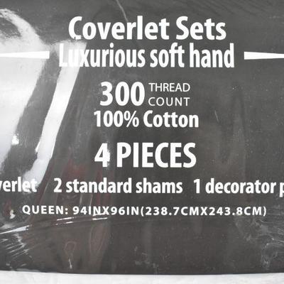 Queen Coverlet Set 2 Pieces: Coverlet & Pillow, No Shams