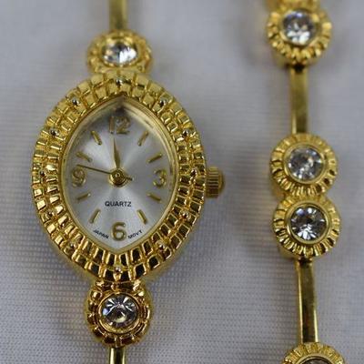Gold-Toned Watch & Bracelet Set Appears New - No packaging