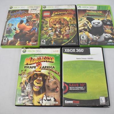 XBOX 360 Video Games, Qty 5: Banjo Kazooie -to- Space Chimps