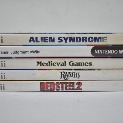 Wii Video Games, Qty 5: Alien Syndrome - Red Steel 2