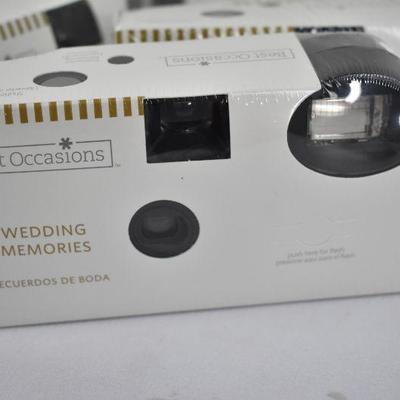 Wedding Memories One Time Use Cameras, 4 Cameras, w/ 27 Exposures on each - New