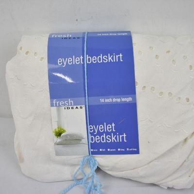 Eyelet Bedskirt, Cream Color, California King