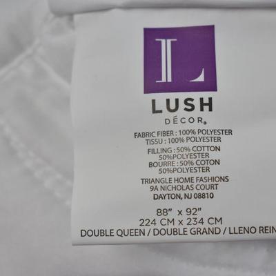 Lush Decor 3 pc Full/Queen White Quilt Set 1 Quilt & 2 Shams