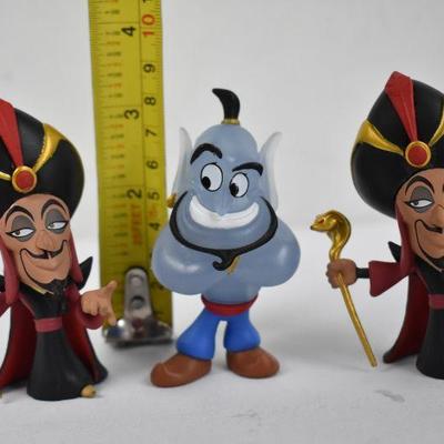 3 Disney Aladdin Mini Funko Pop Figures: 2 Jafar & 1 Genie