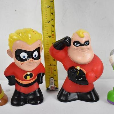 Disney/Pixar Plastic Toys Qty 6: Incredibles, Nemo, Monsters, Toy Story