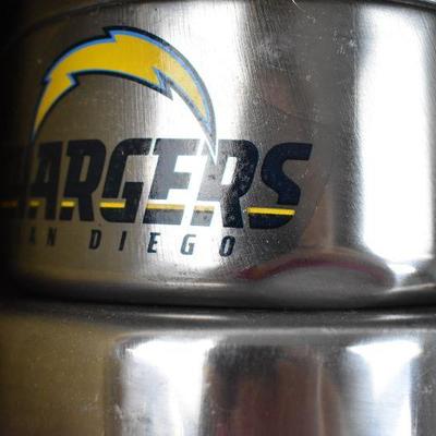 NFL Chargers 4 pc Stainless Steel Canister Set, Dented