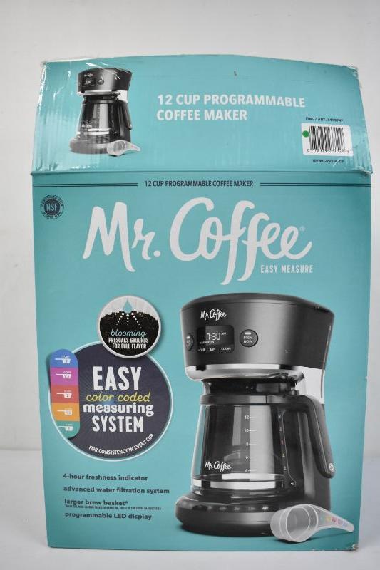 Mr. Coffee Easy Measure 12 Cup Programmable Coffee Maker Used, Tested