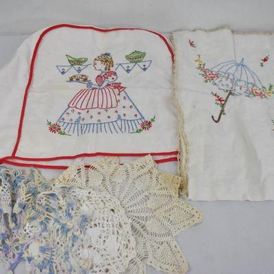 5 Vintage Kitchen Linens - Needs Cleaning