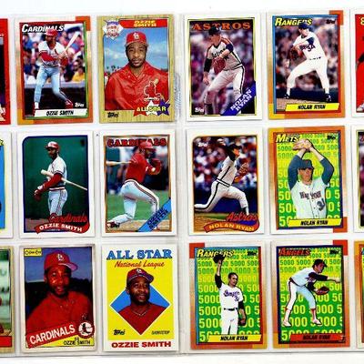 BASEBALL CARDS SET - Ozzie Smith NOLAN RYAN - 18 ALL STARS CARDS MINT