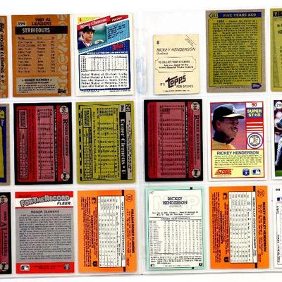 BASEBALL CARDS SET - Roger Clemens Rickey Henderson - 18 ALL STARS CARDS MINT