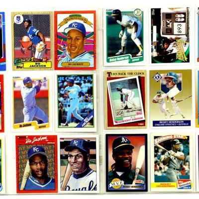 BASEBALL CARDS SET - BO JACKSON Rickey Henderson - 18 ALL STARS CARDS MINT