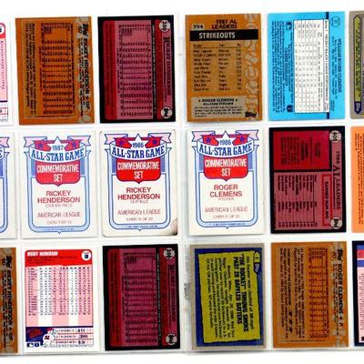 BASEBALL CARDS SET - Rickey Henderson Roger Clemens - 18 ALL STARS CARDS MINT