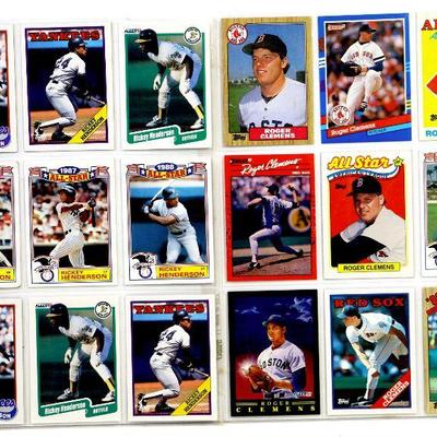 BASEBALL CARDS SET - Rickey Henderson Roger Clemens - 18 ALL STARS CARDS MINT
