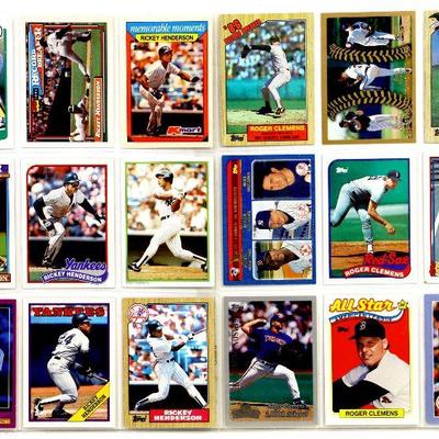 BASEBALL CARDS SET - Roger Clemens Rickey Henderson - 18 ALL STARS CARDS MINT