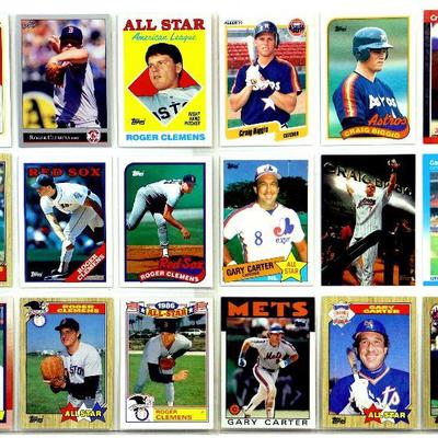 BASEBALL CARDS SET - Roger Clemens Gary Carter Craig Biggio - 18 ALL STARS CARDS MINT