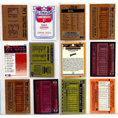 TONY GWYNN BASEBALL CARDS SET - 18 ALL STARS CARDS MINT