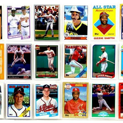 Cal Ripken Tom Glavine OZZIE Smith BASEBALL CARDS SET - 18 ALL STARS CARDS MINT