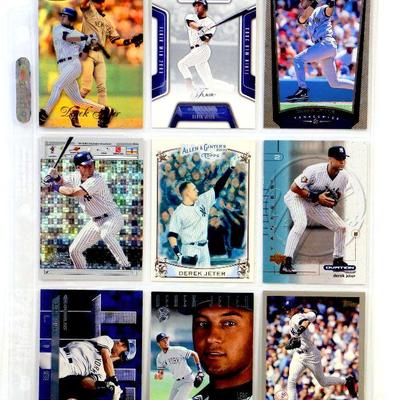 DEREK JETER 9 CARDS SET - YANKEES BASEBALL ALL MINT  - Lot A