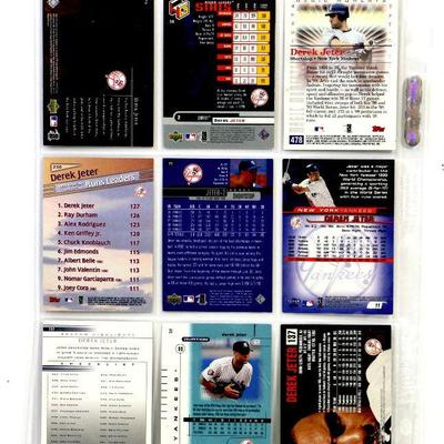 DEREK JETER 9 CARDS SET - YANKEES BASEBALL ALL MINT - Lot E