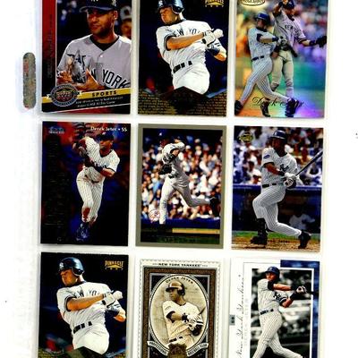 DEREK JETER 9 CARDS SET - YANKEES BASEBALL ALL MINT - Lot G