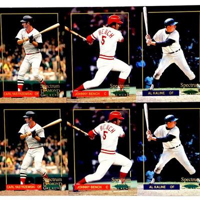 Stan Musial Hank Aaron ALL STAR Uncut Sheet CARDS SET 1992/93 Front Row Spectrum Diamonds