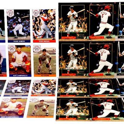 Stan Musial Hank Aaron ALL STAR Uncut Sheet CARDS SET 1992/93 Front Row Spectrum Diamonds