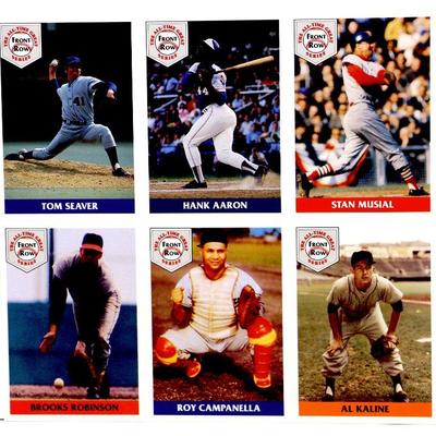 Stan Musial Hank Aaron ALL STAR Uncut Sheet CARDS SET 1992/93 Front Row Spectrum Diamonds