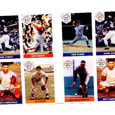 Stan Musial Hank Aaron ALL STAR Uncut Sheet CARDS SET 1992/93 Front Row Spectrum Diamonds