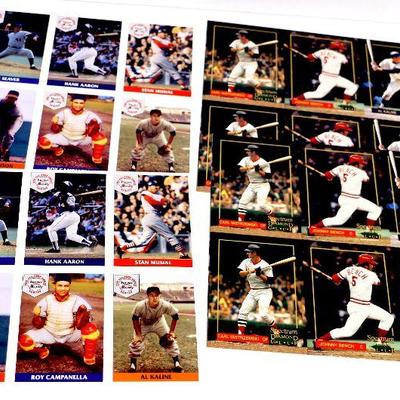 Stan Musial Hank Aaron ALL STAR Uncut Sheet CARDS SET 1992/93 Front Row Spectrum Diamonds