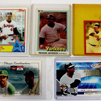 REGGIE JACKSON BASEBALL CARDS SET OF 5