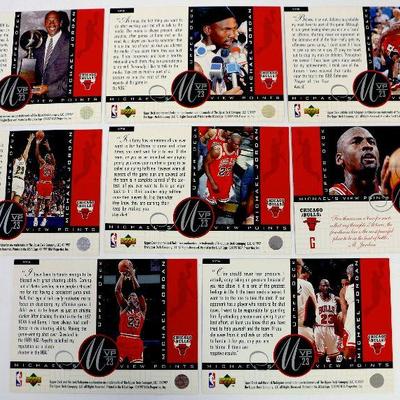 MICHAEL JORDAN BASKETBALL VIEW POINTS CARDS SET OF 8 - UPPER DECK 1997