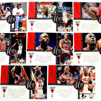 MICHAEL JORDAN BASKETBALL VIEW POINTS CARDS SET OF 8 - UPPER DECK 1997