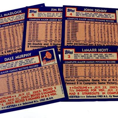 1984 TOPPS BASEBALL CARDS COLLECTION - Lot of 17 Super Size Cards 5" x 7" MINT