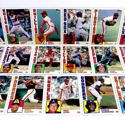 1984 TOPPS BASEBALL CARDS COLLECTION - Lot of 17 Super Size Cards 5" x 7" MINT