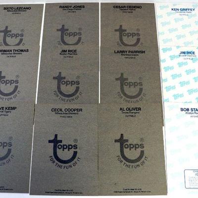 1980-81 TOPPS BASEBALL CARDS SET OF 12 For The Fun Of It Series 5" x 7" ALL STARS Excellent