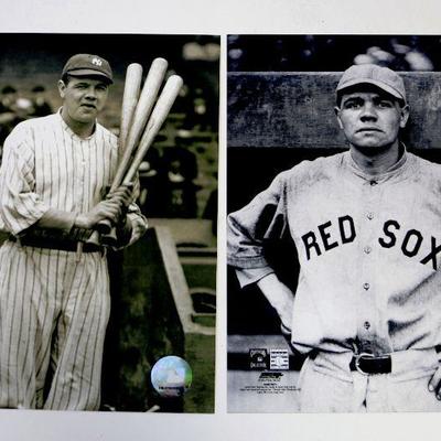 BABE RUTH COOPERSTOWN COLLECTION PHOTO SET OF 2 MLB Hologram OFFICIAL 8 x 10
