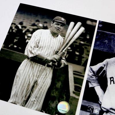 BABE RUTH COOPERSTOWN COLLECTION PHOTO SET OF 2 MLB Hologram OFFICIAL 8 x 10