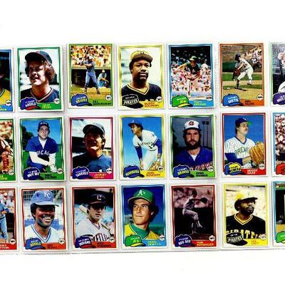 1981 TOPPS BASEBALL CARDS COLLECTION - 19 Sheets with 170 Cards - High Grade Cards