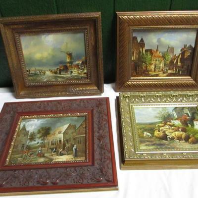 Lot 14 - Set Of 4 Original Oil Paintings - By European Artist