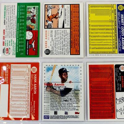 HANK AARON BASEBALL CARDS SET - Lot of 6 - Topps Baseball Cards
