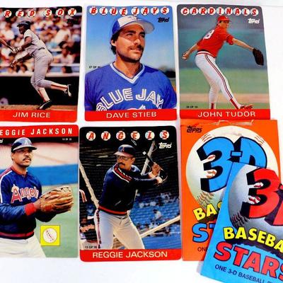 1985-86 TOPPS 3-D BASEBALL CARDS ALL STAR - Reggie Jackson Jim Rice Lot of 5