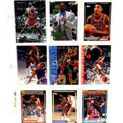 Vintage BASKETBALL CARDS COLLECTION - All Basketball Stars - 45 Cards in 5 sheets