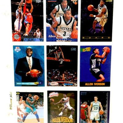 Vintage BASKETBALL CARDS COLLECTION - All Basketball Stars - 45 Cards in 5 sheets