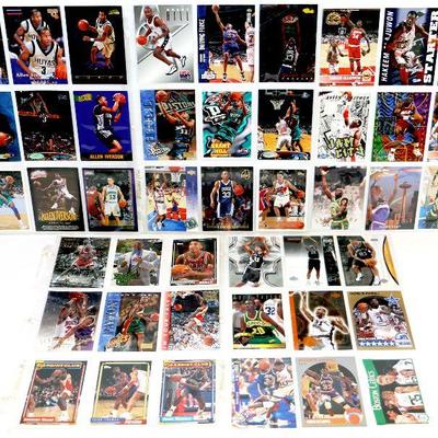 Vintage BASKETBALL CARDS COLLECTION - All Basketball Stars - 45 Cards in 5 sheets