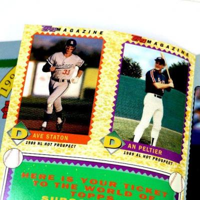 1990 TOPPS BASEBALL Magazine with Cards Intact - Lot of 2
