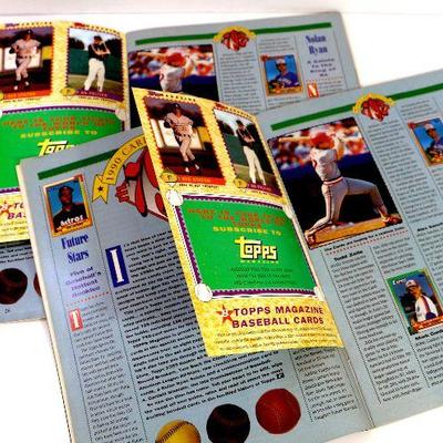 1990 TOPPS BASEBALL Magazine with Cards Intact - Lot of 2