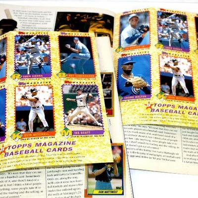 1990 TOPPS BASEBALL Magazine with Cards Intact - Lot of 2