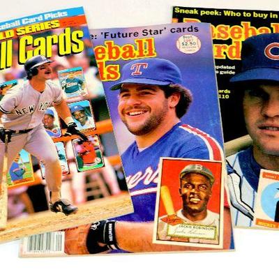 1987 BASEBALL CARDS Magazines Lot with Bonus CARDS Intact - 3 Issues