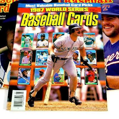 1987 BASEBALL CARDS Magazines Lot with Bonus CARDS Intact - 3 Issues