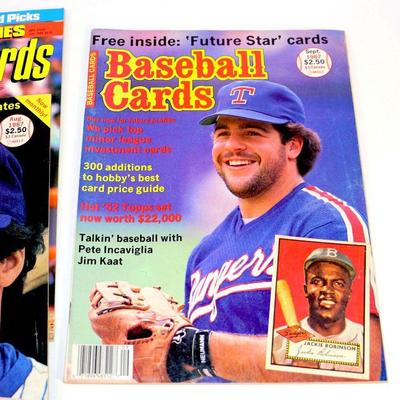 1987 BASEBALL CARDS Magazines Lot with Bonus CARDS Intact - 3 Issues